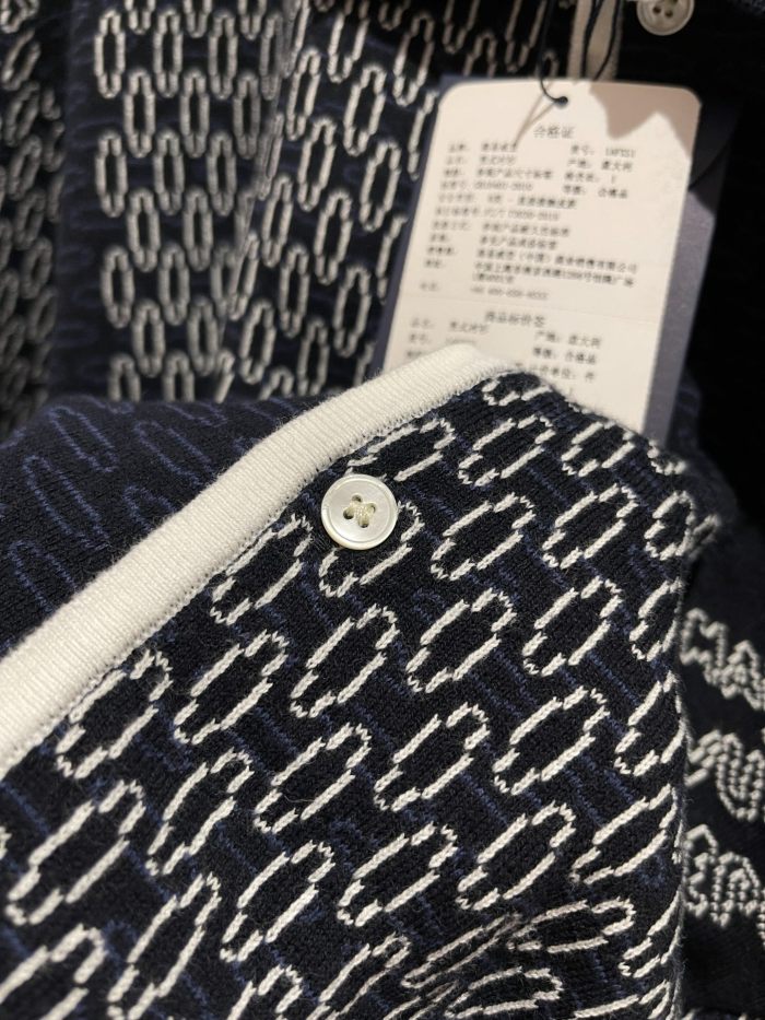 NIGO Louis Vuitton Men's Spring And Summer Letter Jacquard Knit Single Breasted Short Sleeved Shirt Drawstring Casual Shorts Suit Set #nigo73114