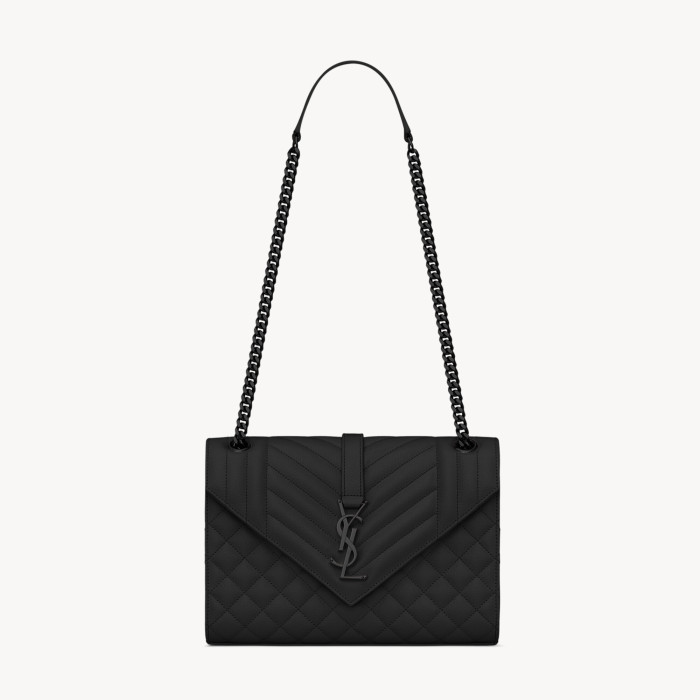 NIGO SAINT LAURENT Women's Chain Solid Color Logo Cowhide Envelope Bag Shoulder Crossbody Bags #nigo73112