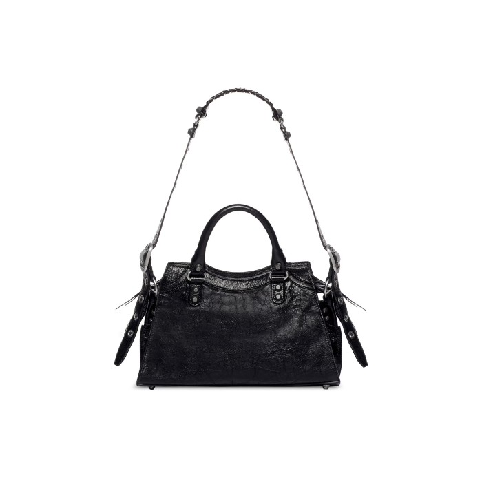 Nigo Balenciaga NEO CAGOLE CITY Trendy And Stylish Retro Motorcycle Metal Rivet Leather Zipper Love Pendant Card Bag Handbag Crossbody Bag 736046210B01000 Ngvp #nigo71267
