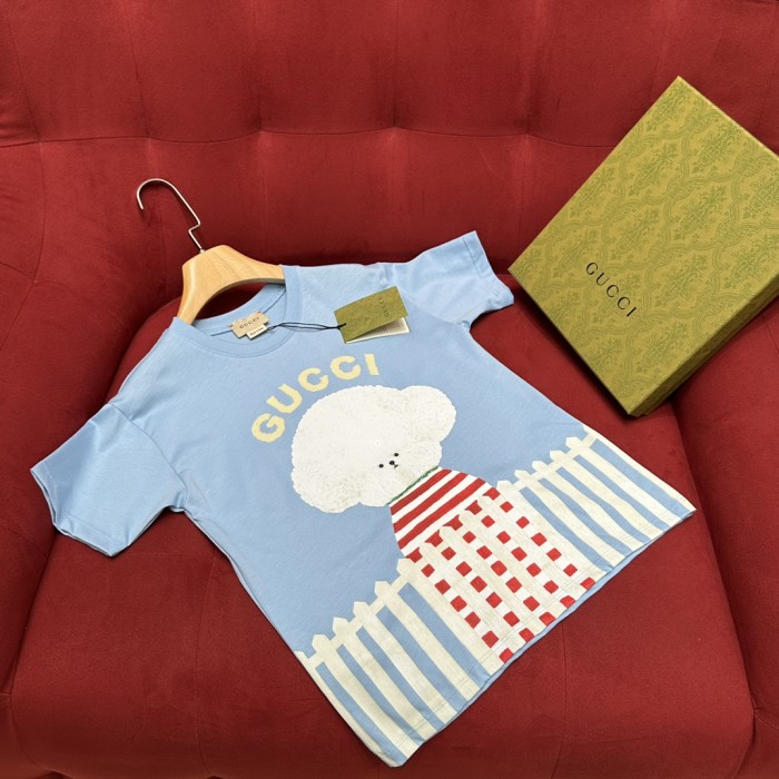 NIGO Gucci Kid's Summer Solid Color Animal Print Cotton Short Sleeve Round Neck T-Shirt #nigo31344