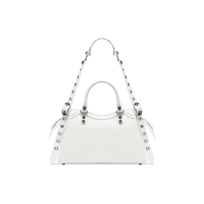 Nigo Balenciaga NEO CAGOLE CITY Trendy And Stylish Retro Motorcycle Metal Rivet Leather Zipper Love Pendant Card Bag Handbag Crossbody Bag 736046210B01000 Ngvp #nigo71267