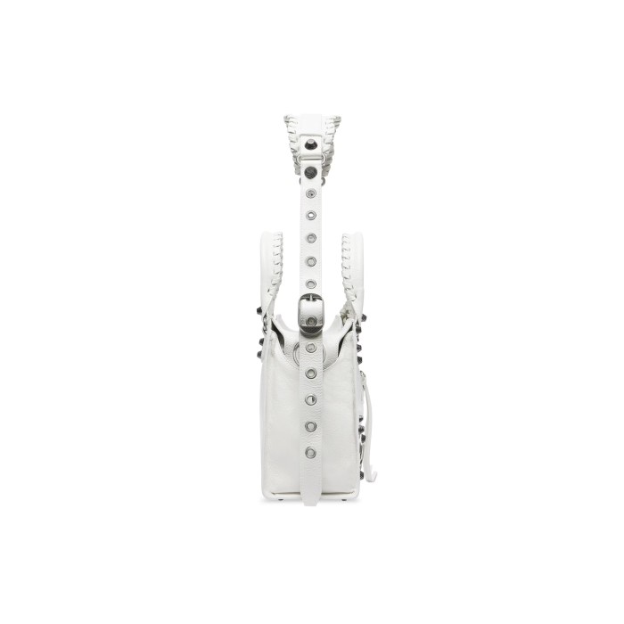 Nigo Balenciaga NEO CAGOLE CITY Trendy And Stylish Retro Motorcycle Metal Rivet Leather Zipper Love Pendant Card Bag Handbag Crossbody Bag 736046210B01000 Ngvp #nigo71267