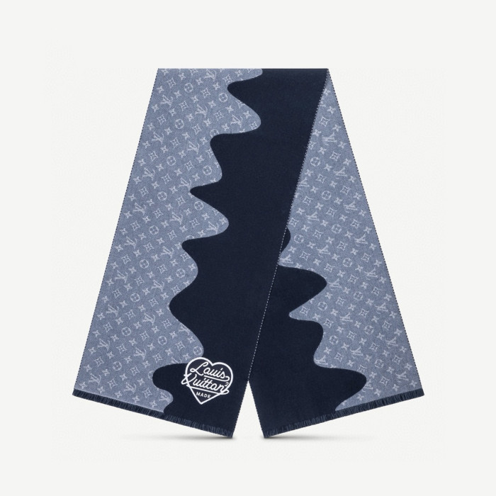 NIGO Louis Vuitton Men's And Women's Solid Color Monogrammed Fringed Wool Pom Pom Scarf #nigo73113