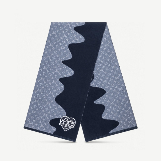 NIGO Louis Vuitton Men's And Women's Solid Color Monogrammed Fringed Wool Pom Pom Scarf #nigo73113