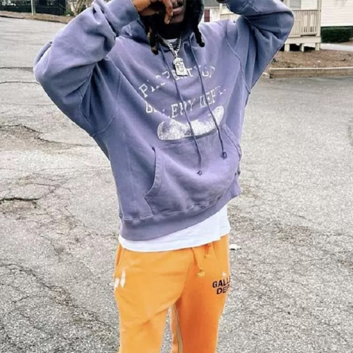 NIGO Gallery Dept Men's And Women's Spring And Fall Letters Gradient Retro Washed Round Neck Pullover Hoodie Cotton Long Sleeve Hooded Sweatshirt Ngvp #nigo9252