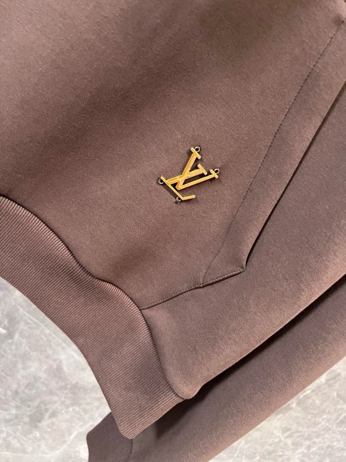NIGO Louis Vuitton Men's Spring and Fall Brown Logo Metal Label Drawstring Hooded Sweatshirt Pullover #nigo73122