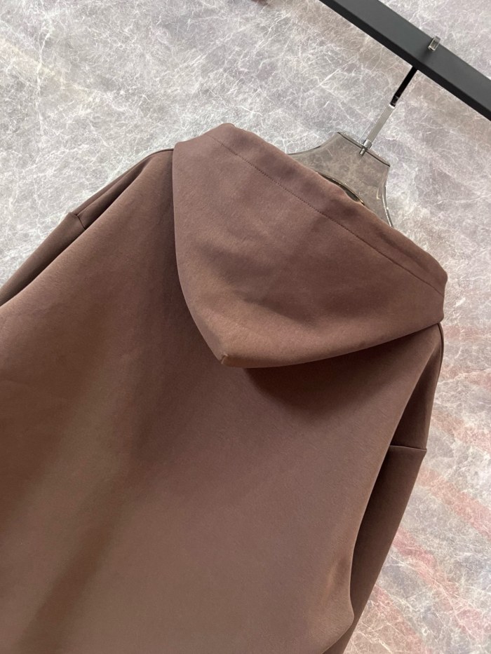 NIGO Louis Vuitton Men's Spring and Fall Brown Logo Metal Label Drawstring Hooded Sweatshirt Pullover #nigo73122