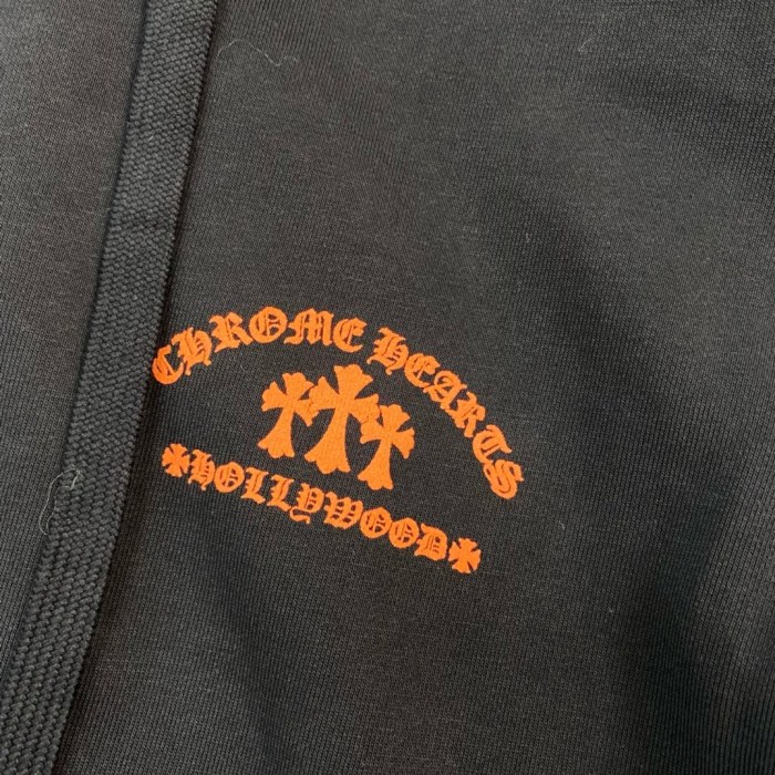 NIGO Chrome Hearts Men's Spring & Fall Black Logo Print Zipper Long Sleeve Hooded Sweatshirt Jacket #nigo73124
