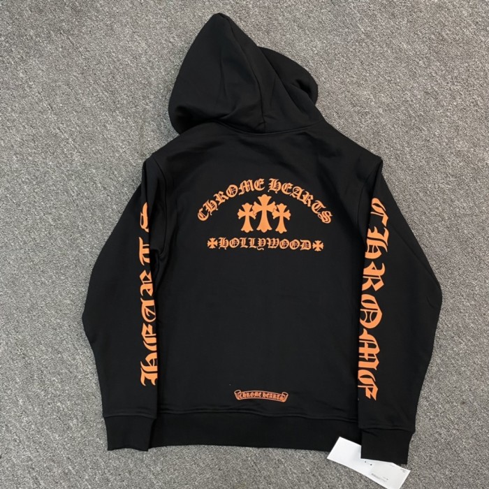 NIGO Chrome Hearts Men's Spring & Fall Black Logo Print Zipper Long Sleeve Hooded Sweatshirt Jacket #nigo73124