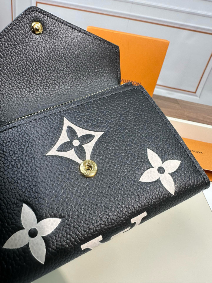 NIGO Louis Vuitton Women's Retro Fashion Logo Printing Black Folding Short Cowhide VICTORINE Wallet Bags M80968 #nigo71619