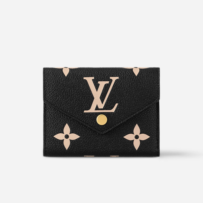 NIGO Louis Vuitton Women's Retro Fashion Logo Printing Black Folding Short Cowhide VICTORINE Wallet Bags M80968 #nigo71619