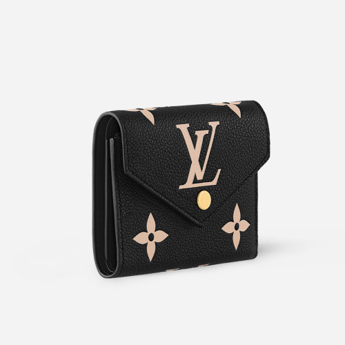 NIGO Louis Vuitton Women's Retro Fashion Logo Printing Black Folding Short Cowhide VICTORINE Wallet Bags M80968 #nigo71619