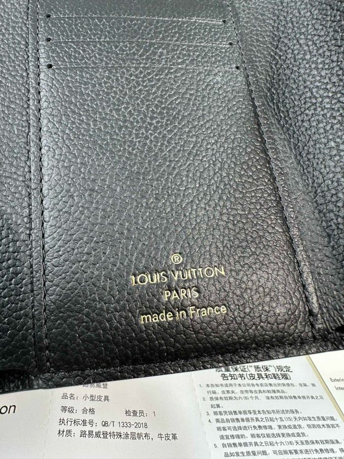 NIGO Louis Vuitton Women's Retro Fashion Logo Printing Black Folding Short Cowhide VICTORINE Wallet Bags M80968 #nigo71619