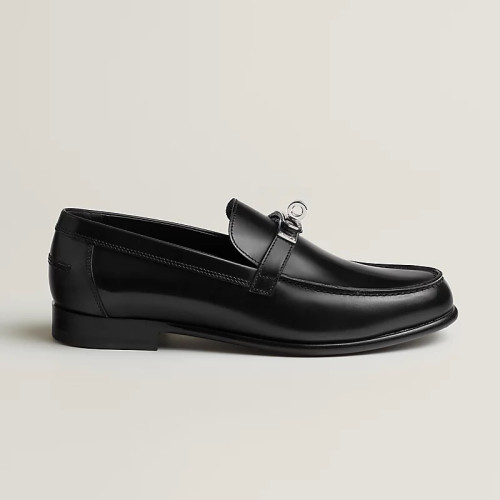 NIGO Hermes Women's Destin Loafers Four Seasons Solid Color Logo Cow Leather Round Toe Casual Shoes #nigo71626