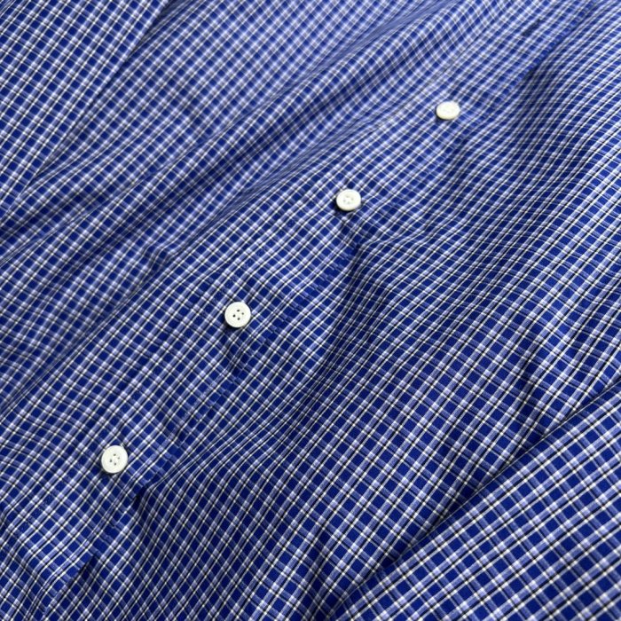 NIGO MiuMiu Women's Spring And Summer Blue Plaid Letters Embroidery Drop Shoulder Single Breasted Collar Long Sleeved Shirt #nigo98989