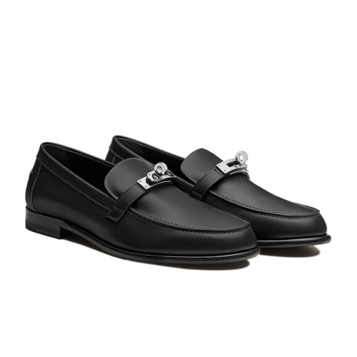 NIGO Hermes Women's Destin Loafers Four Seasons Solid Color Logo Cow Leather Round Toe Casual Shoes #nigo71626