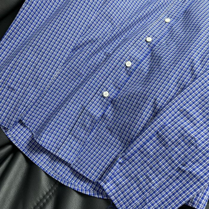 NIGO MiuMiu Women's Spring And Summer Blue Plaid Letters Embroidery Drop Shoulder Single Breasted Collar Long Sleeved Shirt #nigo98989