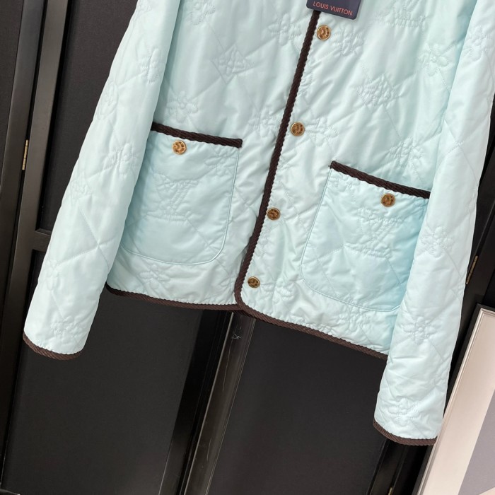 NIGO Louis Vuitton Men's Fall And Winter Light Blue Patchwork Fitted Lapel Single Breasted Long Sleeved Jacket #nigo73167