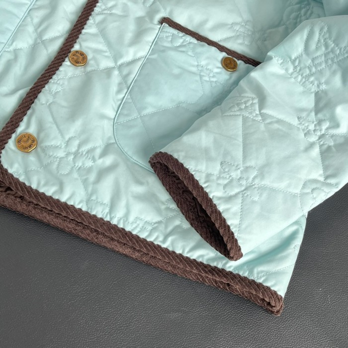 NIGO Louis Vuitton Men's Fall And Winter Light Blue Patchwork Fitted Lapel Single Breasted Long Sleeved Jacket #nigo73167