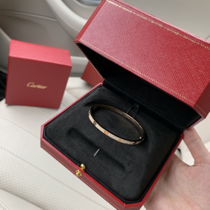 NIGO Cartier Men's And Women's Full Of Stars Full Of Diamonds Narrow Rose Gold Bracelet Jewelry #nigo73169