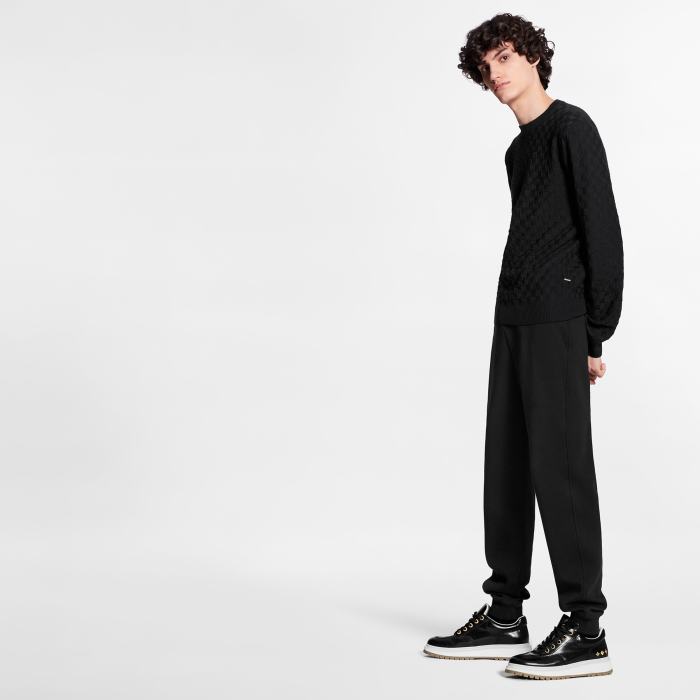 NIGO Louis Vuitton Men's Spring, Autumn And Winter Damier Signature Crew Neck Plaid Solid Color Long Sleeve Fitted Wool Sweater Ngvp #nigo9311