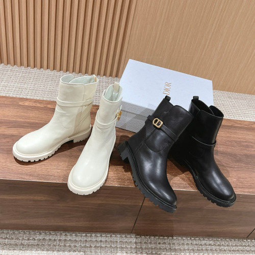 NIGO Dior Women's Autumn and Winter Solid Color Comfortable Simple Cow Leather Short Boots Shoes #nigo73183