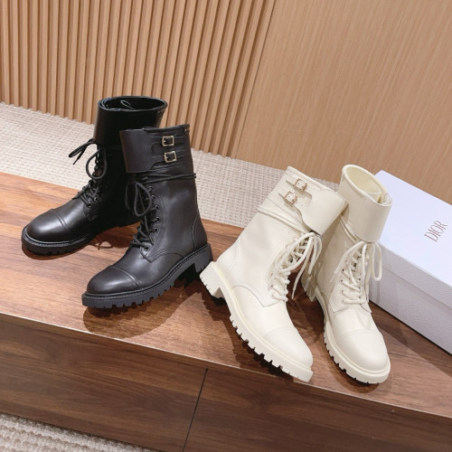 NIGO Dior Women's Autumn and Winter Solid Color Warm Comfortable Simple Cow Leather Mid Calf Boots Shoes #nigo73184