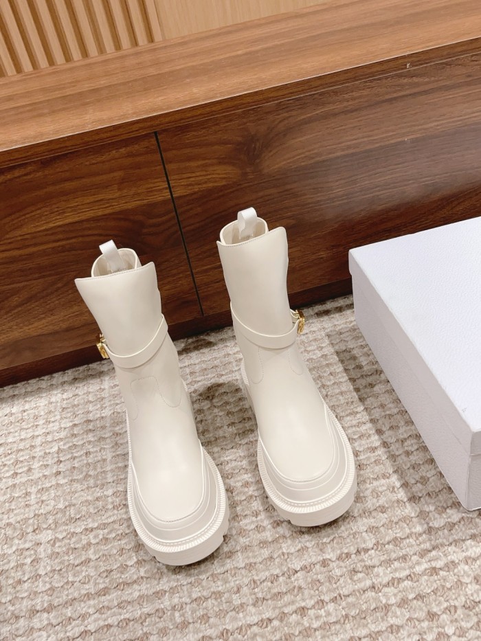 NIGO Dior Women's Autumn and Winter Solid Color Comfortable Simple Cow Leather Short Boots Shoes #nigo73183