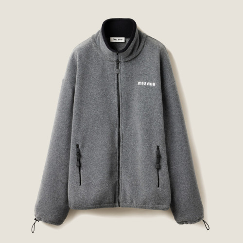NIGO MiuMiu Men's And Women's Spring And Fall Gray Suede Stand Up Collar Zipper Long Sleeved Jacket #nigo73175