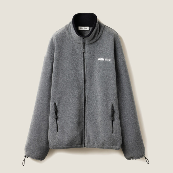 NIGO MiuMiu Men's And Women's Spring And Fall Gray Suede Stand Up Collar Zipper Long Sleeved Jacket #nigo73175
