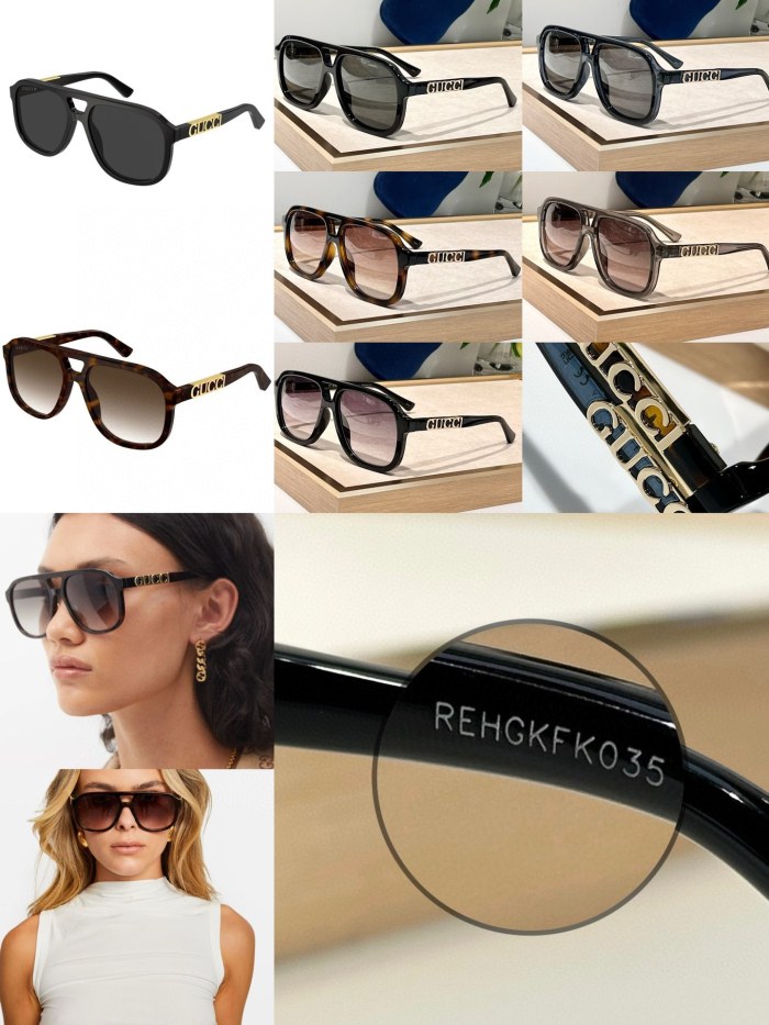 NIGO Gucci Men's Logo Engraved Irregular Shape Cover-up Styling Sunglasses Eyeglasses Glasses #nigo73176