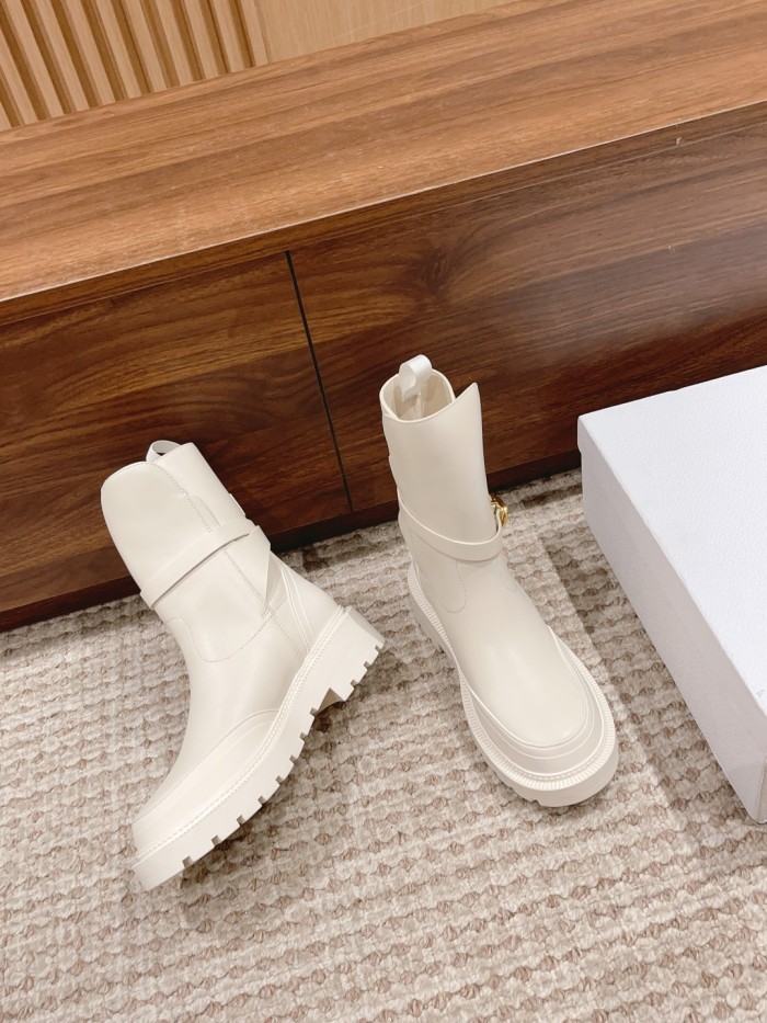 NIGO Dior Women's Autumn and Winter Solid Color Comfortable Simple Cow Leather Short Boots Shoes #nigo73183