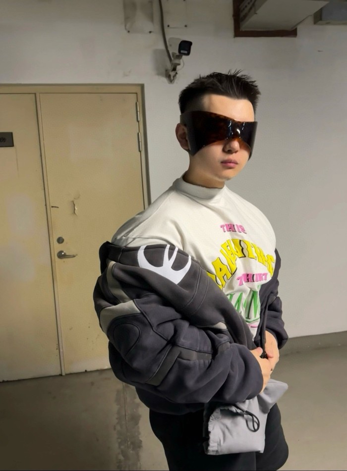 NIGO Balenciaga Men's Women's Spring And Autumn Unity Sports Icon Biker Black Zipper Loose Long Sleeve Hooded Sweatshirt Jacket Ngvp #nigo9312