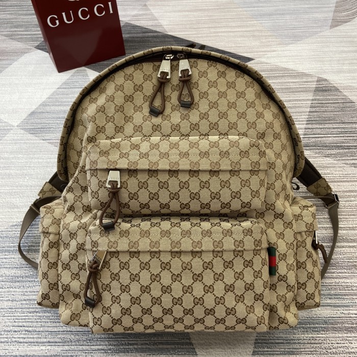 NIGO Gucci Men's Embossed Logo Adjustable Shoulder Strap Zipper Closure Canvas Shoulder Bag Backpack Bags #nigo73195