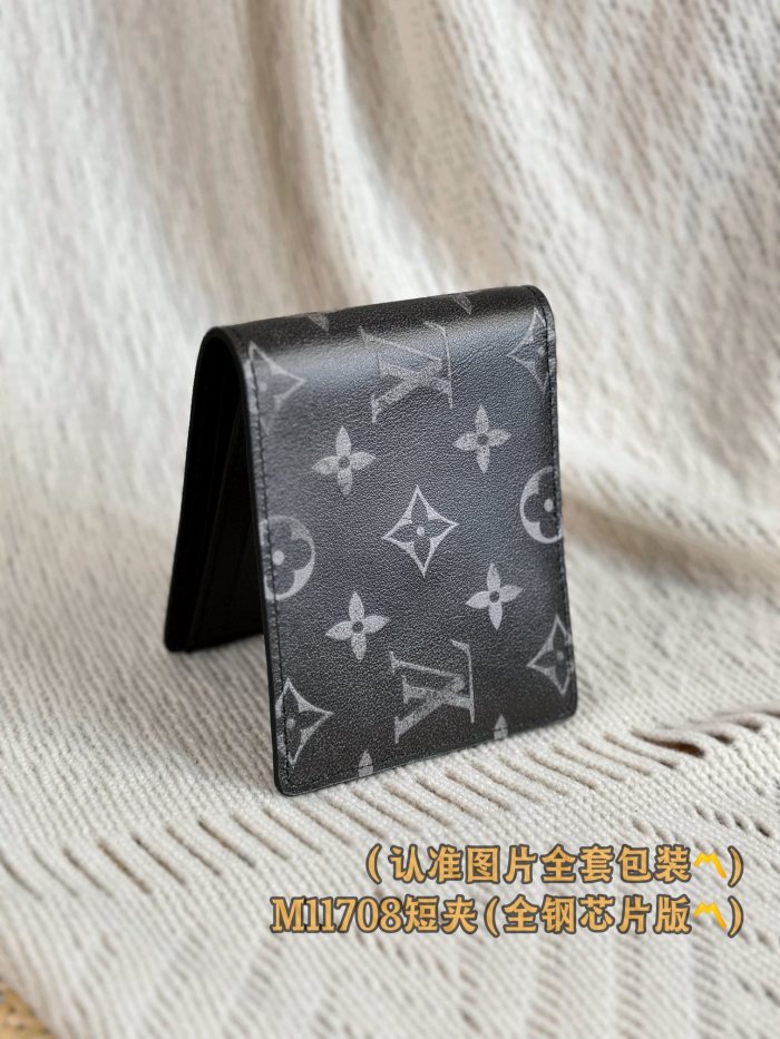 NIGO Louis Vuitton Men's Letter Printed Black Brushed Cowhide Short Wallet Card Case Bag Bags #nigo73187