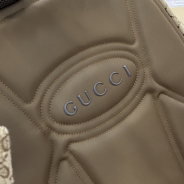 NIGO Gucci Men's Embossed Logo Adjustable Shoulder Strap Zipper Closure Canvas Shoulder Bag Backpack Bags #nigo73195