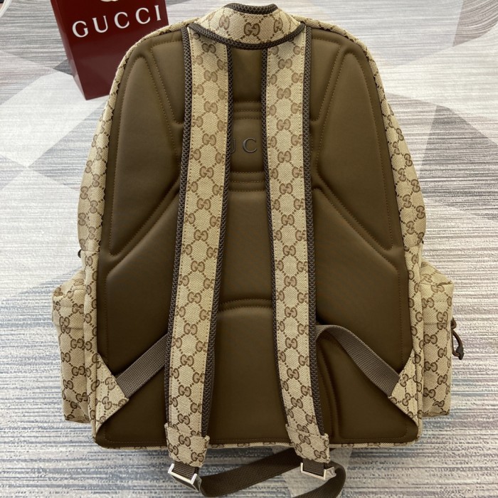 NIGO Gucci Men's Embossed Logo Adjustable Shoulder Strap Zipper Closure Canvas Shoulder Bag Backpack Bags #nigo73195