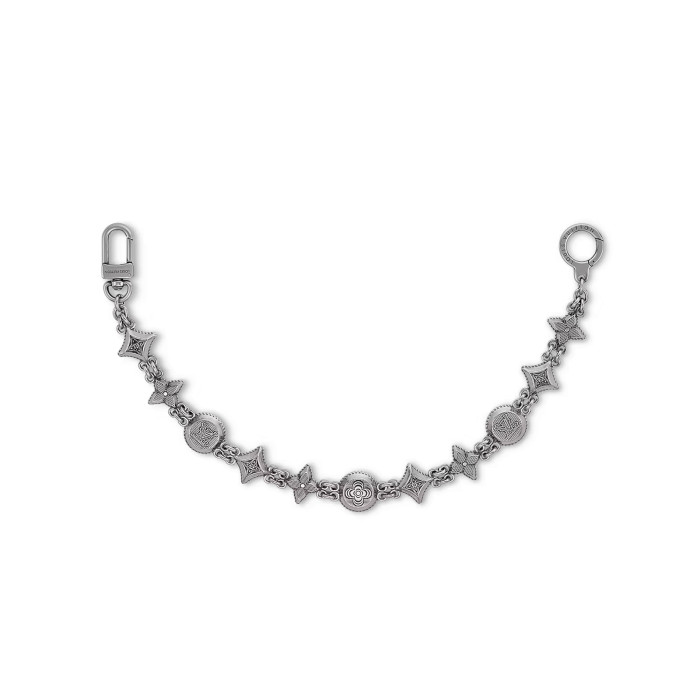 NIGO Louis Vuitton Men's Silver Letter Logo Openwork Design Brass Pant Chain Bag Chain Jewelry #nigo73189