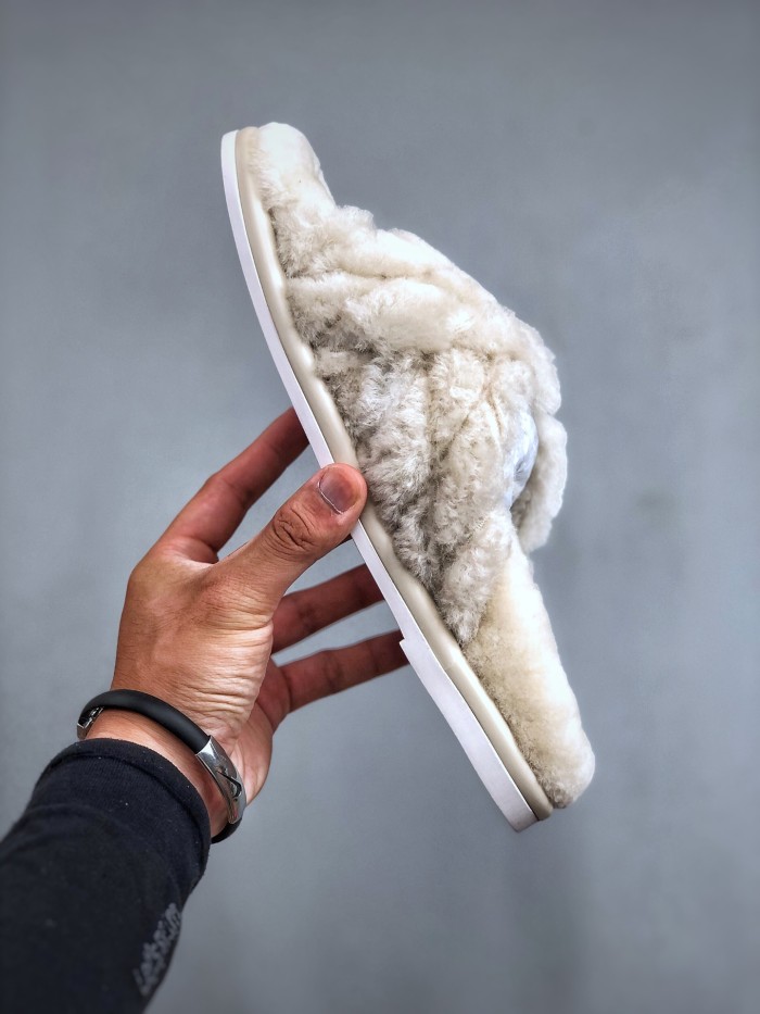 NIGO Louis Vuitton Women's Spring and Autumn Solid Color Wool Leather Upper Letter Metal Decoration Flat Bottom One Slippers Shoes #nigo73215