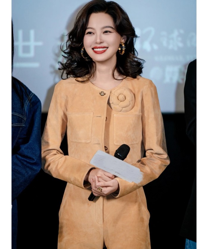NIGO Chanel Women's Spring, Autumn And Winter Single-breasted Floral Long Sleeve Short Leather Jacket Casual V-neck Leather Vest Pure Color High Street Style Leather Long Half Skirt Suit Set #nigo71636
