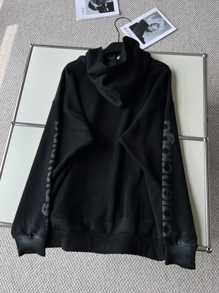 NIGO Balenciaga Men's Spring and Autumn Black Letter Printed Hooded Pullover Long Sleeve Sweatshirt #nigo73213