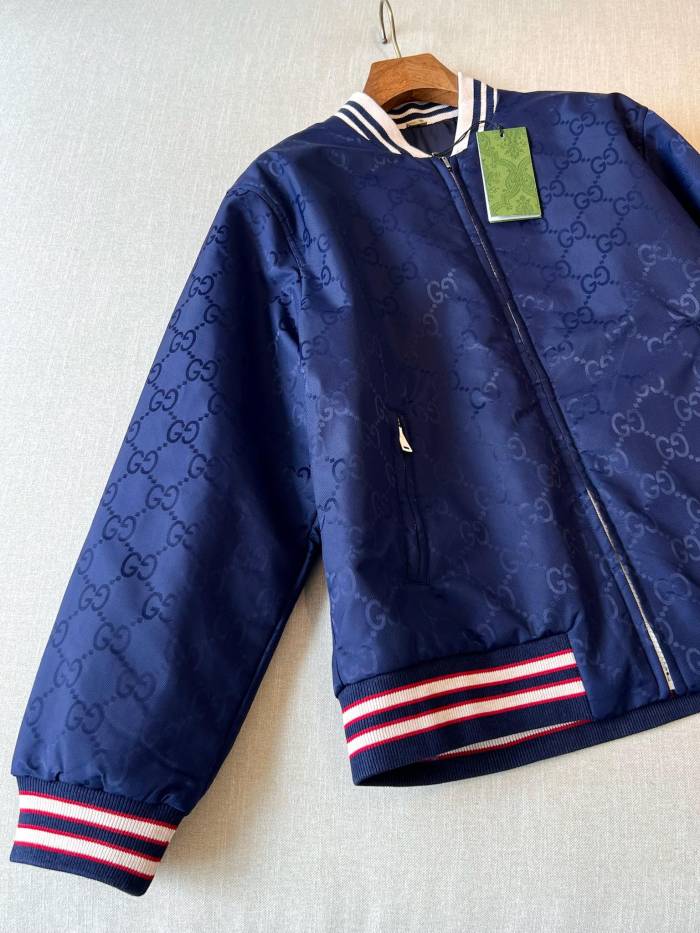 NIGO Gucci Men's Spring and Autumn Navy Reversible Round Neck Zipper Sport Long Sleeve Jacket #nigo73214