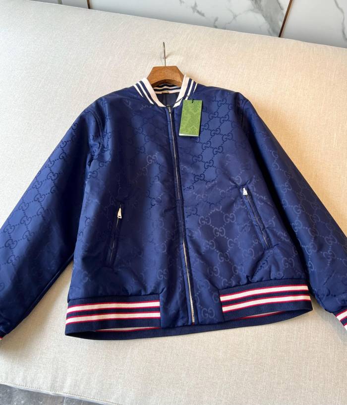 NIGO Gucci Men's Spring and Autumn Navy Reversible Round Neck Zipper Sport Long Sleeve Jacket #nigo73214