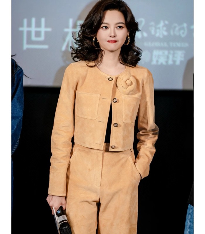NIGO Chanel Women's Spring, Autumn And Winter Single-breasted Floral Long Sleeve Short Leather Jacket Casual V-neck Leather Vest Pure Color High Street Style Leather Long Half Skirt Suit Set #nigo71636