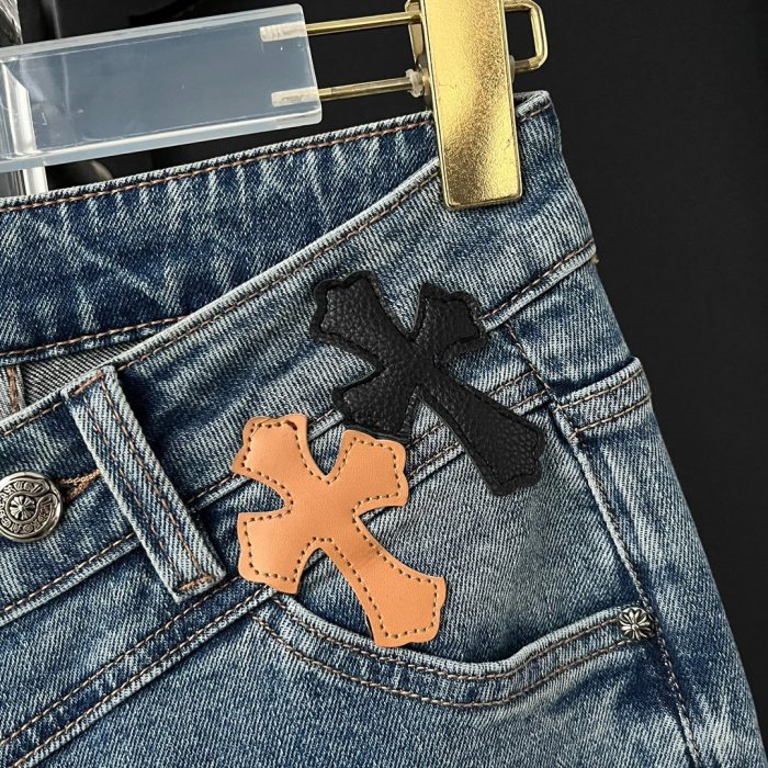 NIGO Chrome Hearts Women's Spring And Fall Blue High-waisted Thin Slim Stretch Flare Jeans Pants #nigo73217