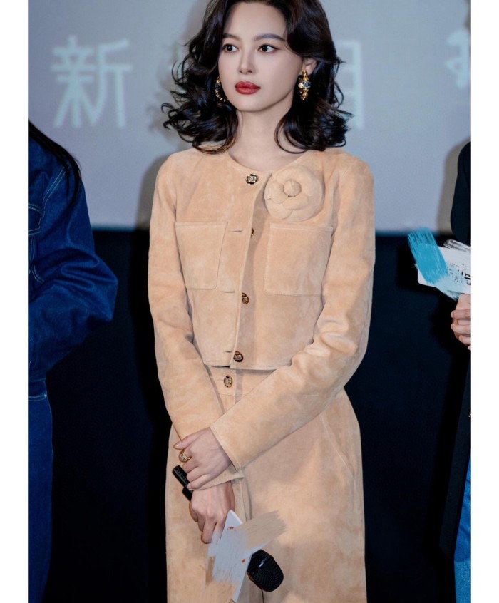 NIGO Chanel Women's Spring, Autumn And Winter Single-breasted Floral Long Sleeve Short Leather Jacket Casual V-neck Leather Vest Pure Color High Street Style Leather Long Half Skirt Suit Set #nigo71636