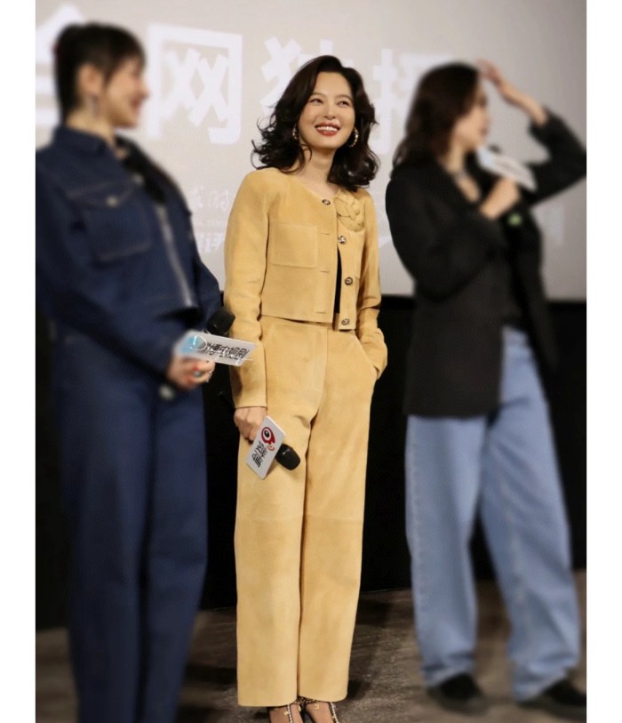 NIGO Chanel Women's Spring, Autumn And Winter Single-breasted Floral Long Sleeve Short Leather Jacket Casual V-neck Leather Vest Pure Color High Street Style Leather Long Half Skirt Suit Set #nigo71636