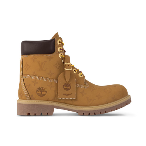 NIGO Louis Vuitton Men's And Women's Fall And Winter Old Flower Print Round Head Lace Up Embossed Waterproof Suede And Ankle Boots Martin Boots Shoes #nigo73221