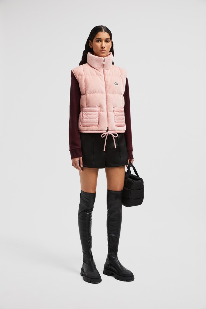 NIGO Moncler Women's Autumn and Winter Solid Color Embroidery Logo Zipper Drawstring Hem Puffer Down Vest Jacket #nigo73235