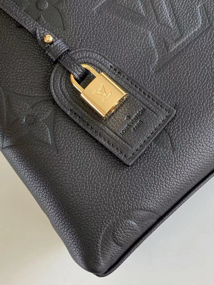 NIGO Louis Vuitton Women's Black Classic Logo Printed Grained Cowhide Shoulder Handbag Bag Bags #nigo73229